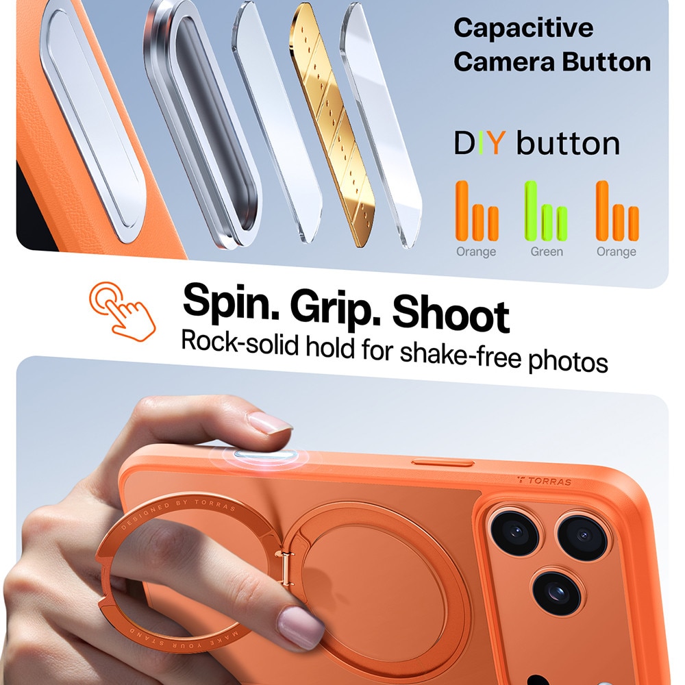 Husa pentru iPhone 17 Pro - Torras Ostand Pro MagSafe Series - Orange