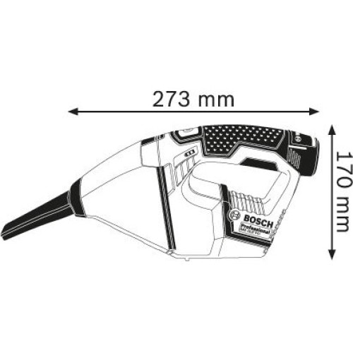 Aspirator portabil, Bosch, 0.35l, 12V, Albastru