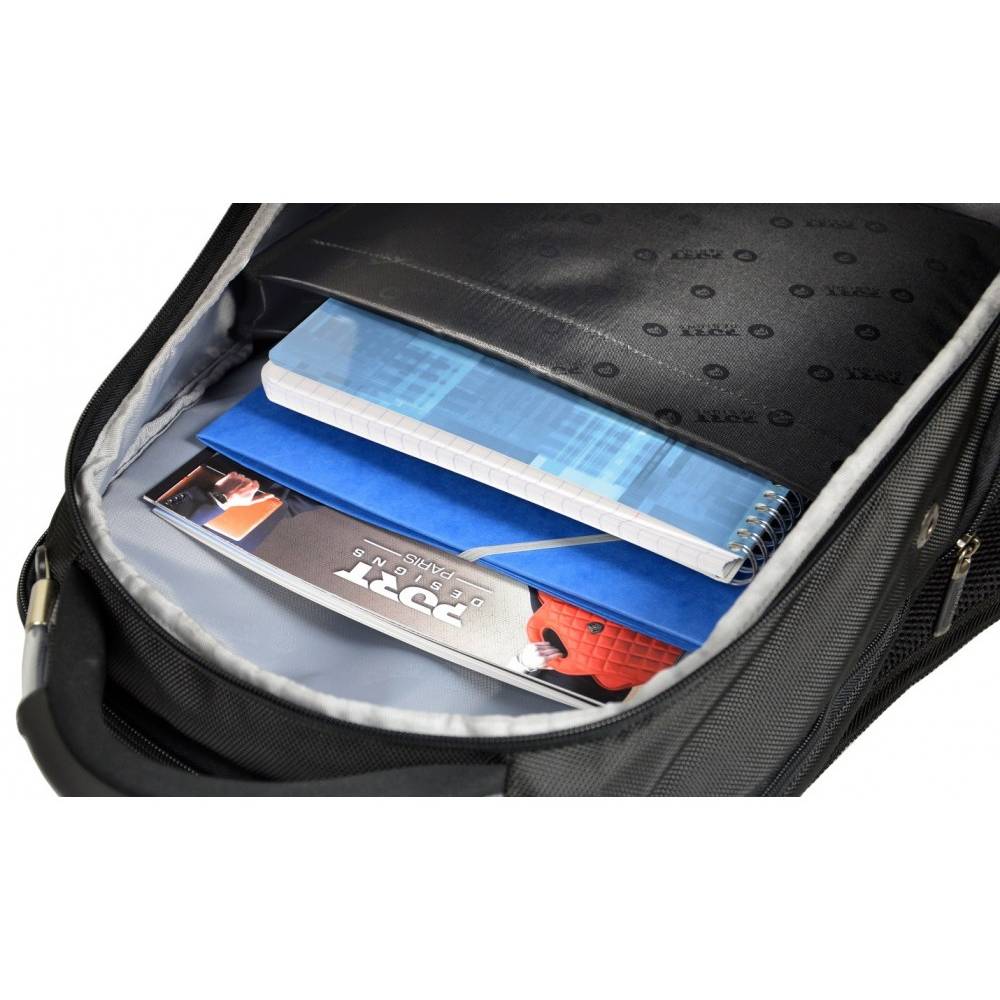 Rucsac pentru notebook, Port Designs, Poliester, Melbourne, husa de ploaie, protectie RFID, 15,6", Negru