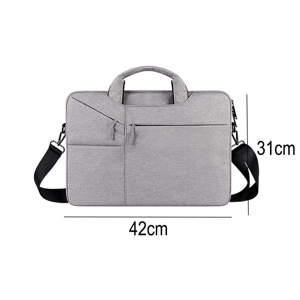 Geanta laptop 15.6 inch, BGHYHYHI, impermeabila, cu curea de umar, gri, 15.6 inch
