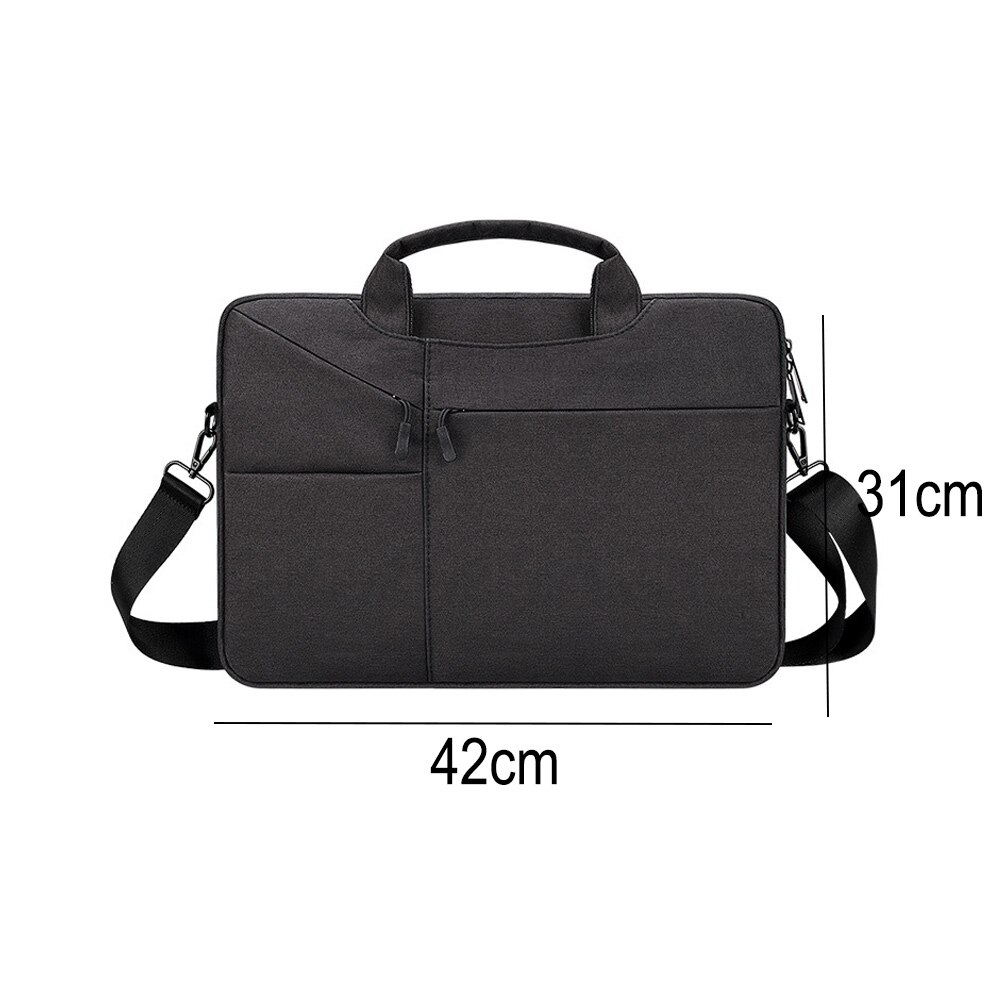 Geanta laptop 15.6 inch BGHYHYHI, impermeabila, cu curea de umar, neagra, 15.6 inch