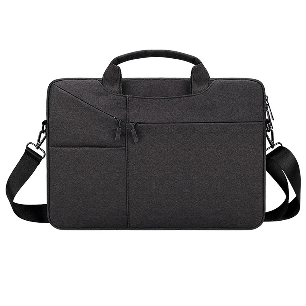 Geanta laptop 15.6 inch BGHYHYHI, impermeabila, cu curea de umar, neagra, 15.6 inch