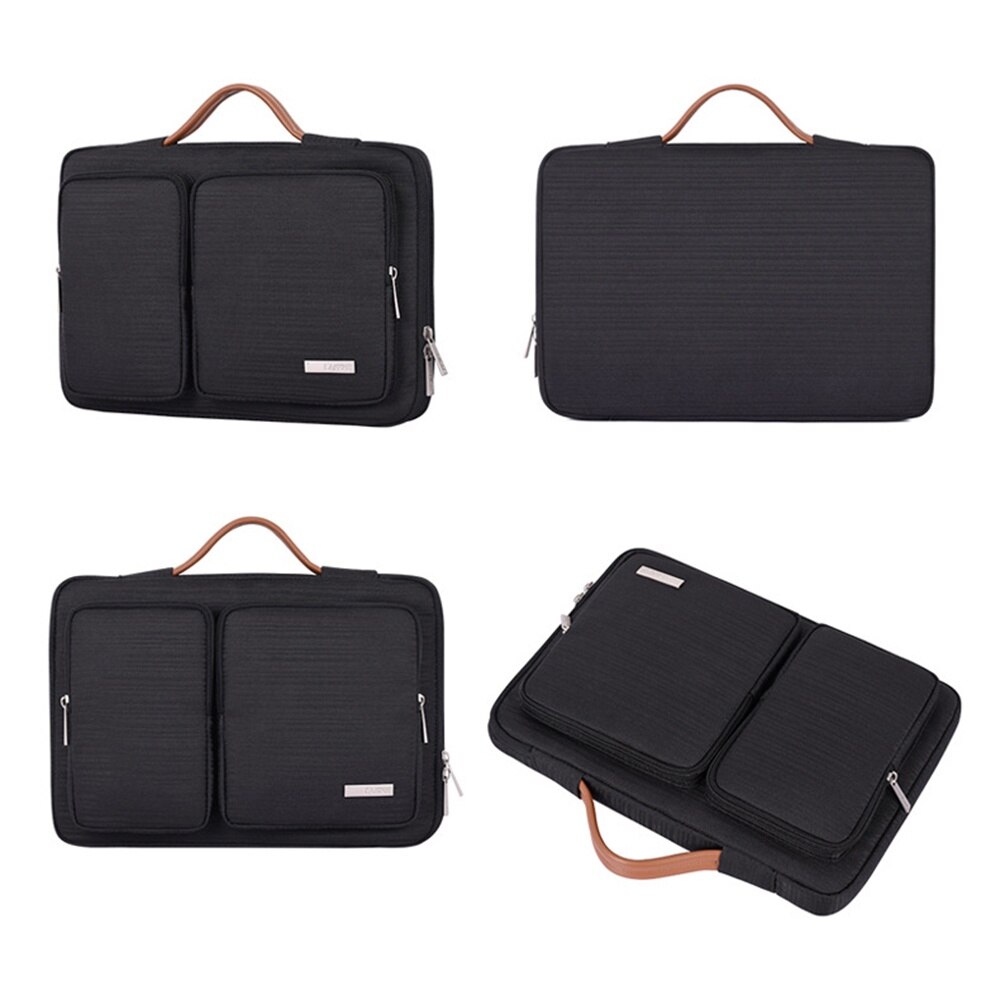 Geanta laptop BGHYHYHI, neagra, 35.5x25x2.4cm, pentru MacBook 13 inch, protectie completa