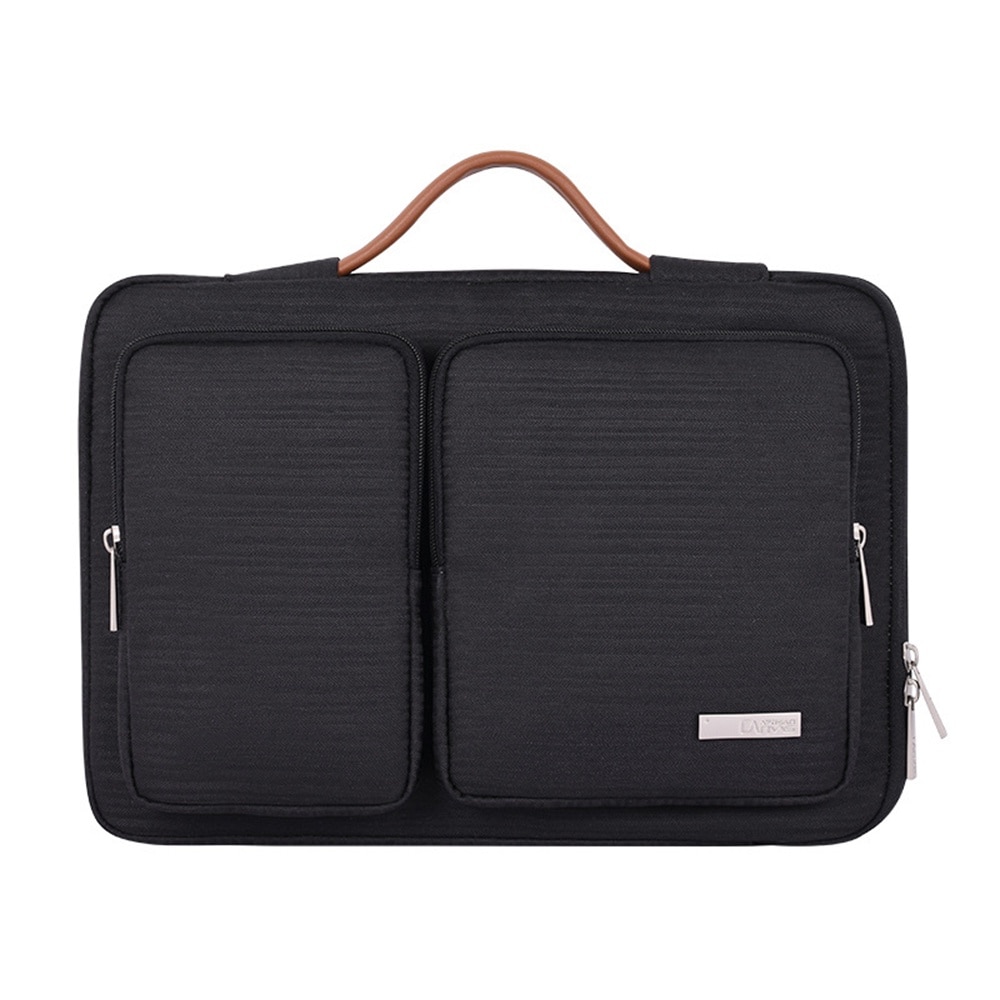 Geanta laptop BGHYHYHI, neagra, 35.5x25x2.4cm, pentru MacBook 13 inch, protectie completa