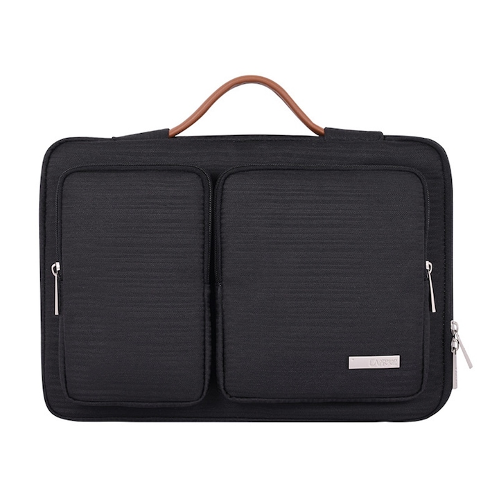 Geanta laptop BGHYHYHI, neagra, 35.5x25x2.4cm, pentru MacBook 13 inch, protectie completa