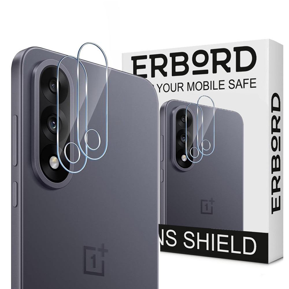 Set 2x Folii protectie camera OnePlus Nord 5 5G, ERBORD, transparent, 9H, compatibil cu majoritatea etuiurilor