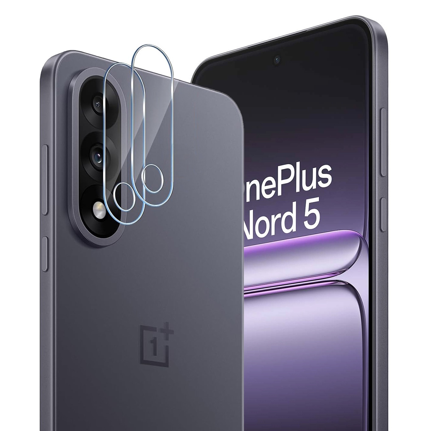 Set 2x Folii protectie camera OnePlus Nord 5 5G, ERBORD, transparent, 9H, compatibil cu majoritatea etuiurilor