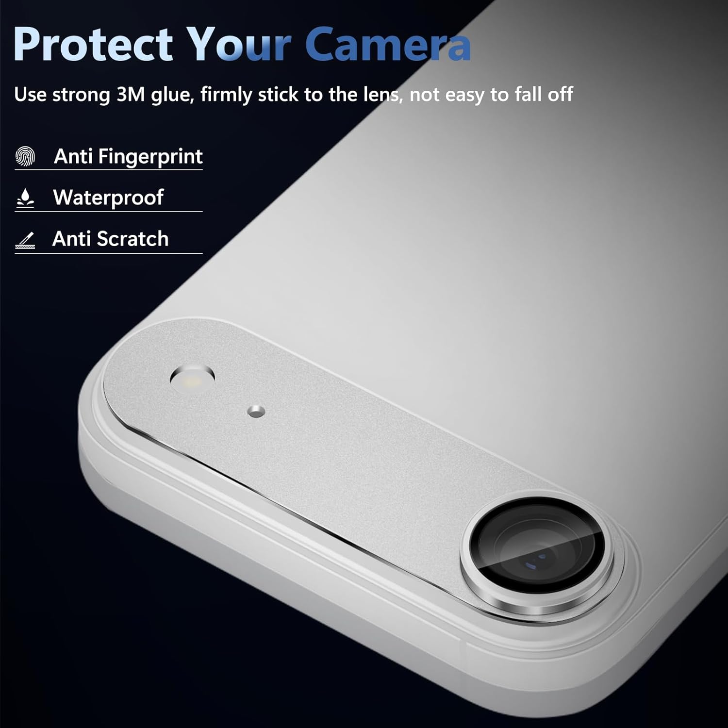 Folie Protectie Camera compatibila cu iPhone 17 Air, Omelivon, Full Cover, Protectie Profesionala, Sticla temperata 9H, Ultra HD, Anti Amprente, Anti Zgarieturi, Anti Socuri, Argintiu