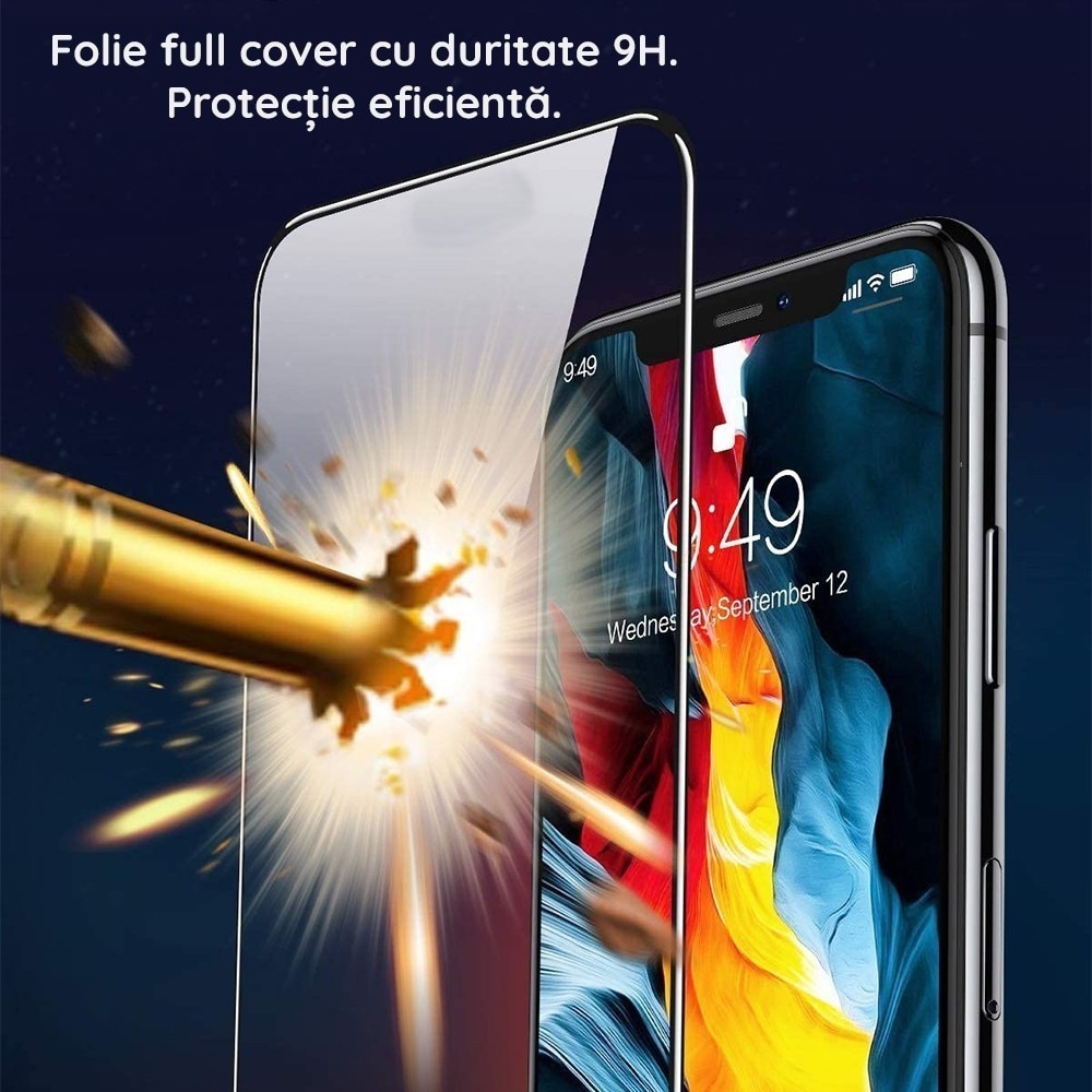 Folie Sticla Securizata, Flippy, Compatibila cu Nothing Phone 2a, Full Glue, Margini Negre, Transparent