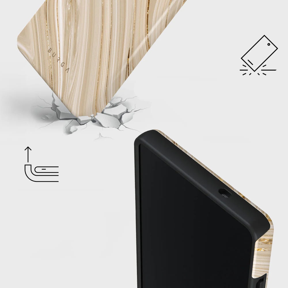 Husa Burga Full Glam Tough pentru Samsung Galaxy S25 Ultra, bej cu model