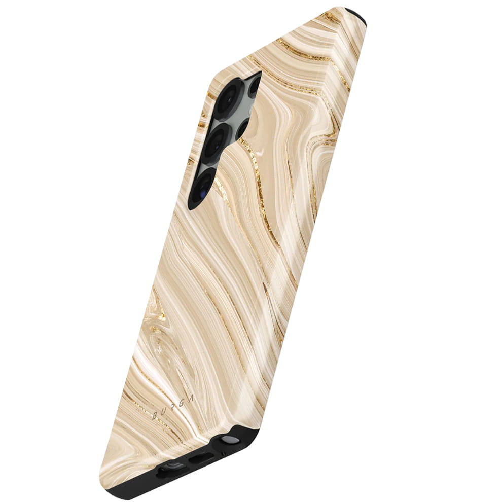 Husa Burga Full Glam Tough pentru Samsung Galaxy S25 Ultra, bej cu model