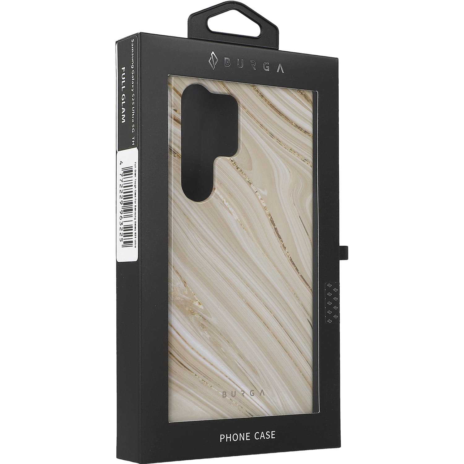 Husa Burga Full Glam Tough pentru Samsung Galaxy S25 Ultra, bej cu model