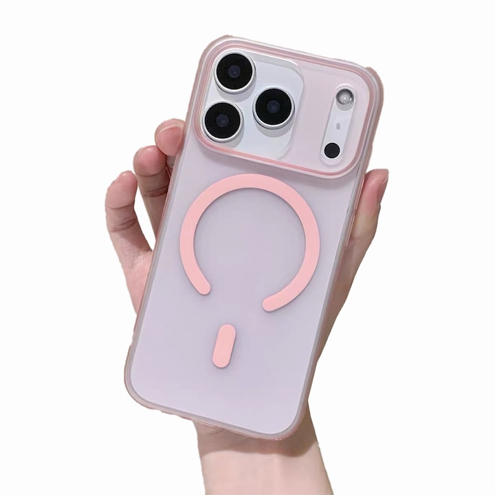Husa de Protectie, Compatibila cu Apple iPhone 17 Pro, MagSafe, Roz mat
