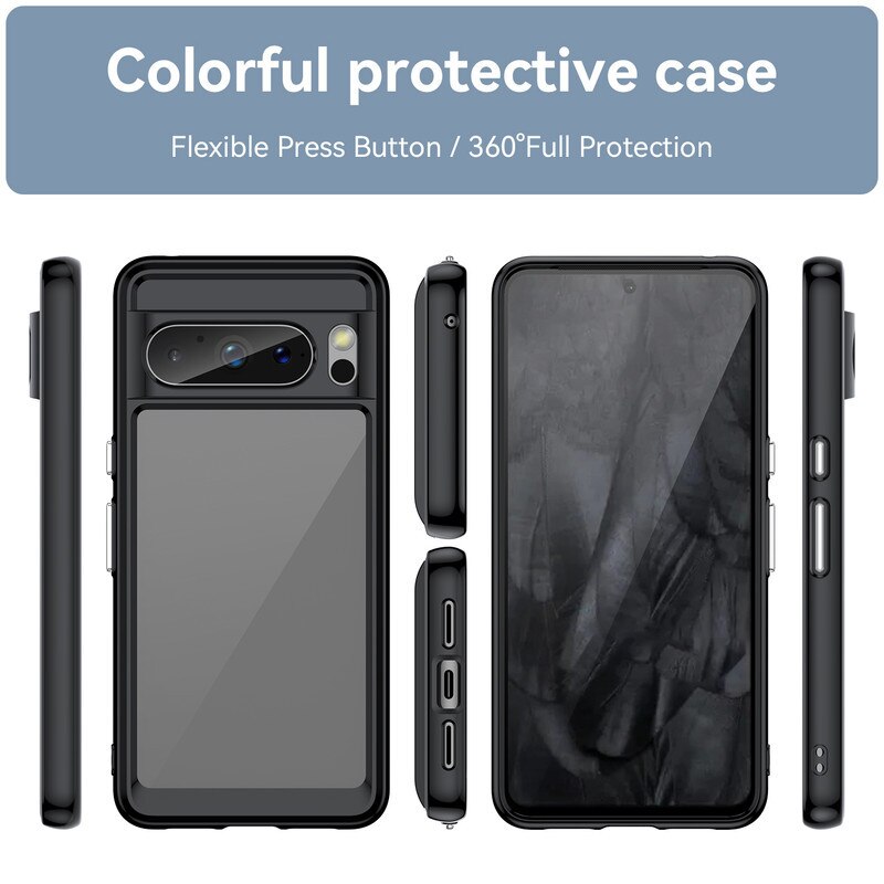 Husa telefon, pentru Google Pixel 8 Pro De inalta calitate Hard Backplane Soft Border Pure si Luminos Simtire confortabila, Negru, Transparent