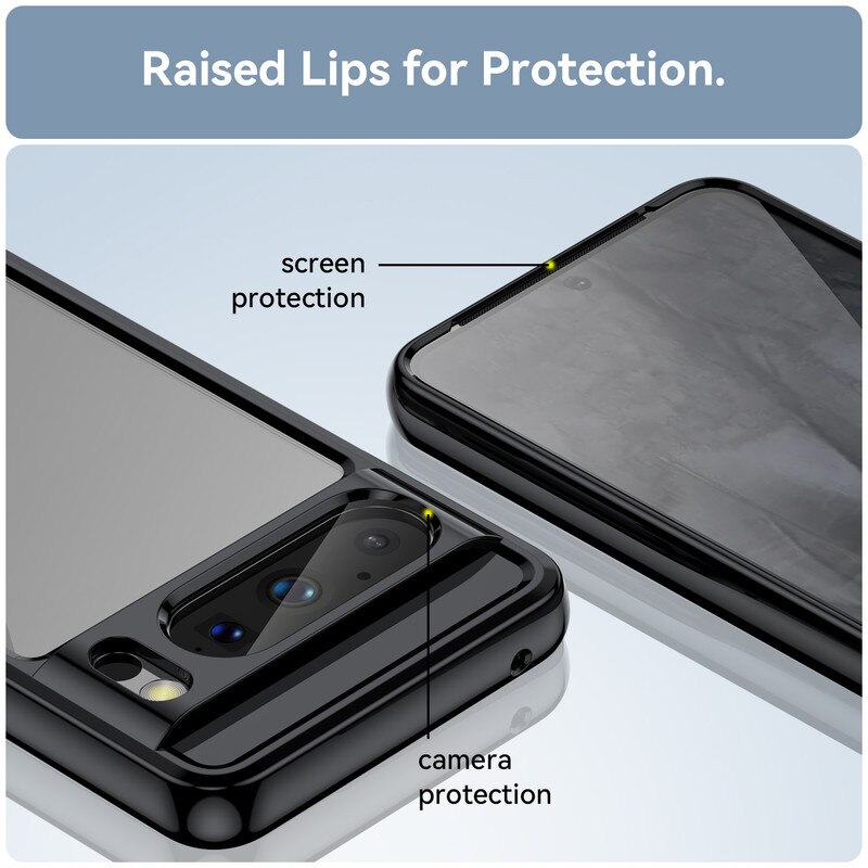Husa telefon, pentru Google Pixel 8 Pro De inalta calitate Hard Backplane Soft Border Pure si Luminos Simtire confortabila, Negru, Transparent
