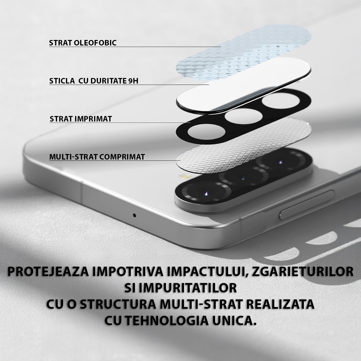 Folie Camera Daden din sticla pentru Samsung Galaxy S25 FE, Full Cover, Protectie Profesionala, Ultra Rezistenta, Calitate Premium, Negru