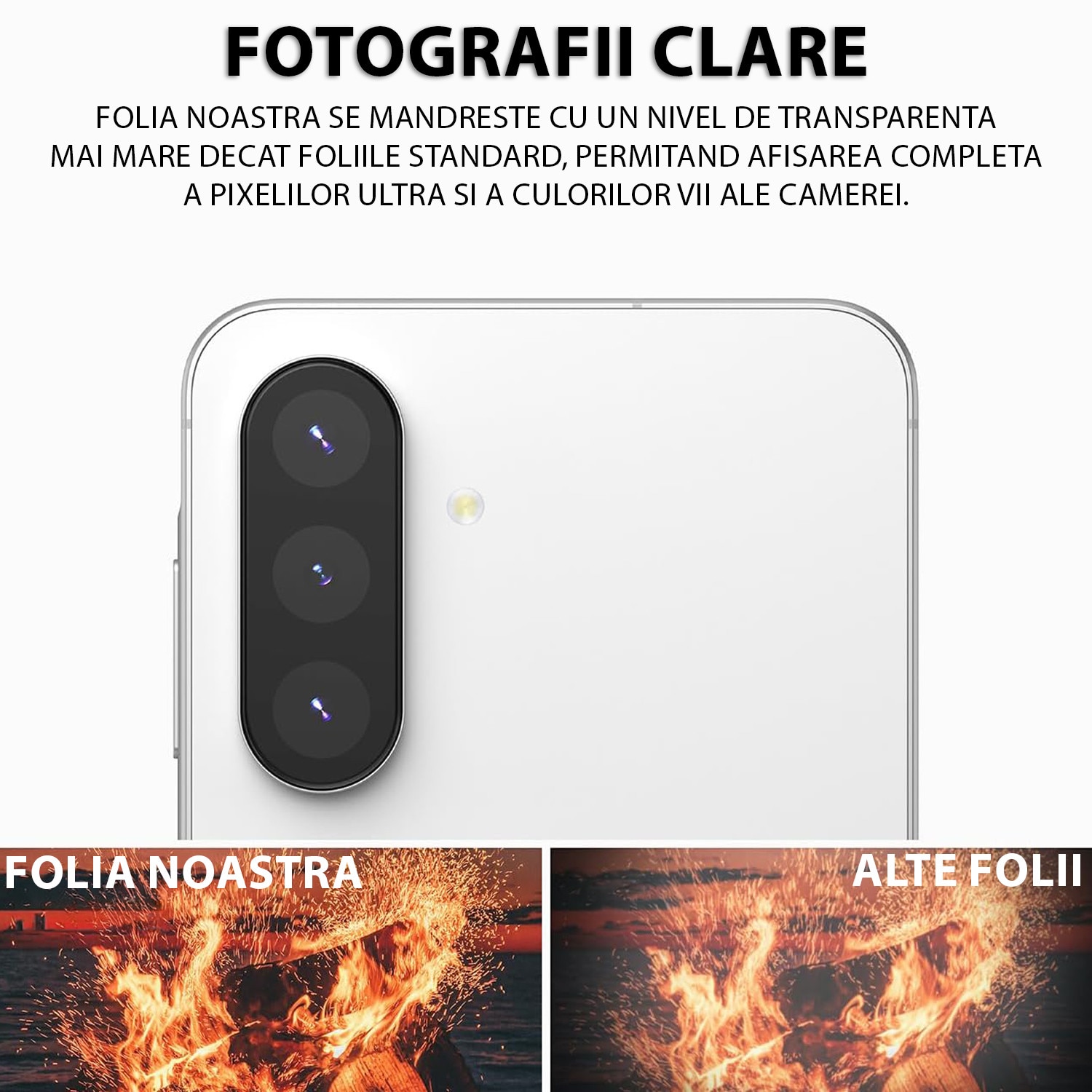 Folie Camera Daden din sticla pentru Samsung Galaxy S25 FE, Full Cover, Protectie Profesionala, Ultra Rezistenta, Calitate Premium, Negru
