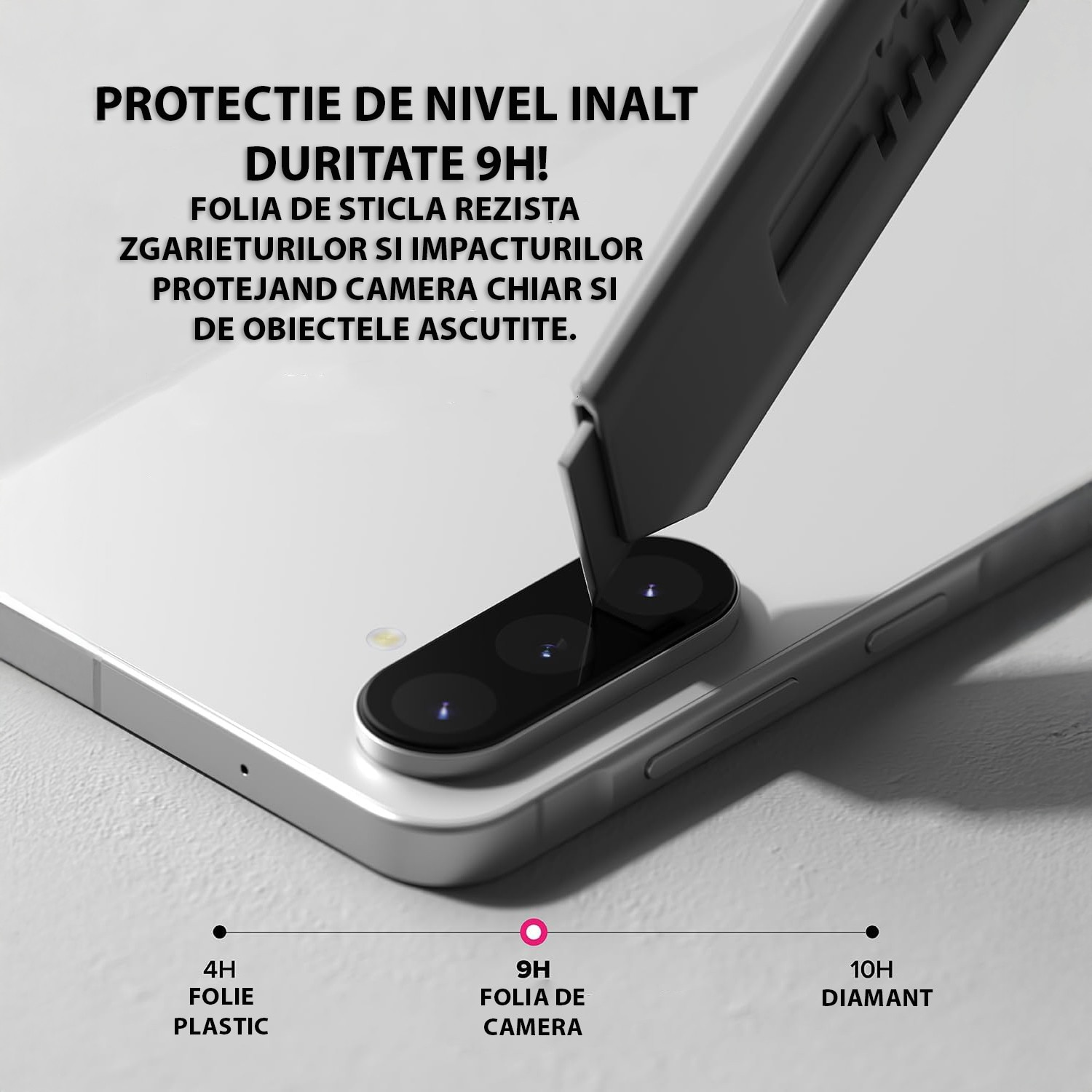 Folie Camera Daden din sticla pentru Samsung Galaxy S25 FE, Full Cover, Protectie Profesionala, Ultra Rezistenta, Calitate Premium, Negru
