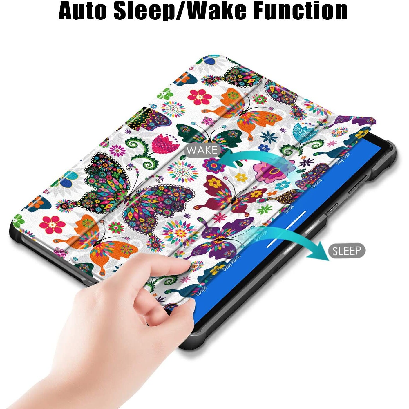 Husa Slim Sigloo, Smart Cover, Trifold, pentru tableta Huawei Matepad 11 (2021), 10.95 inch, model Butterfly
