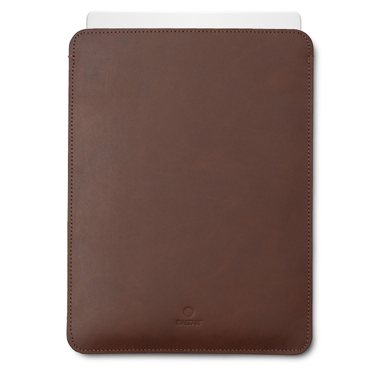 Husa pentru MacBook Air 15 M3 Baltan Sleeve 15 inch din piele naturala premium rezistenta la apa, maro inchis