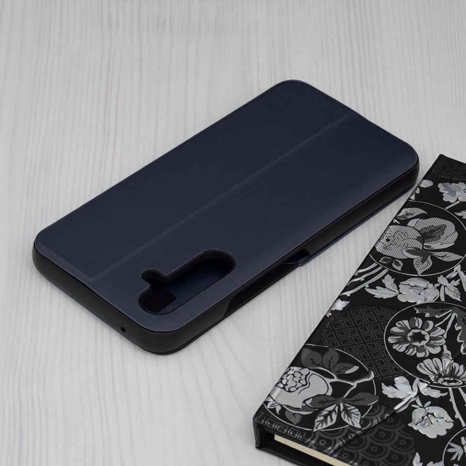Husa pentru Samsung Galaxy A54, SKYDDAR INNOVATION, eFold, tip carte, set cu sticker, Albastru