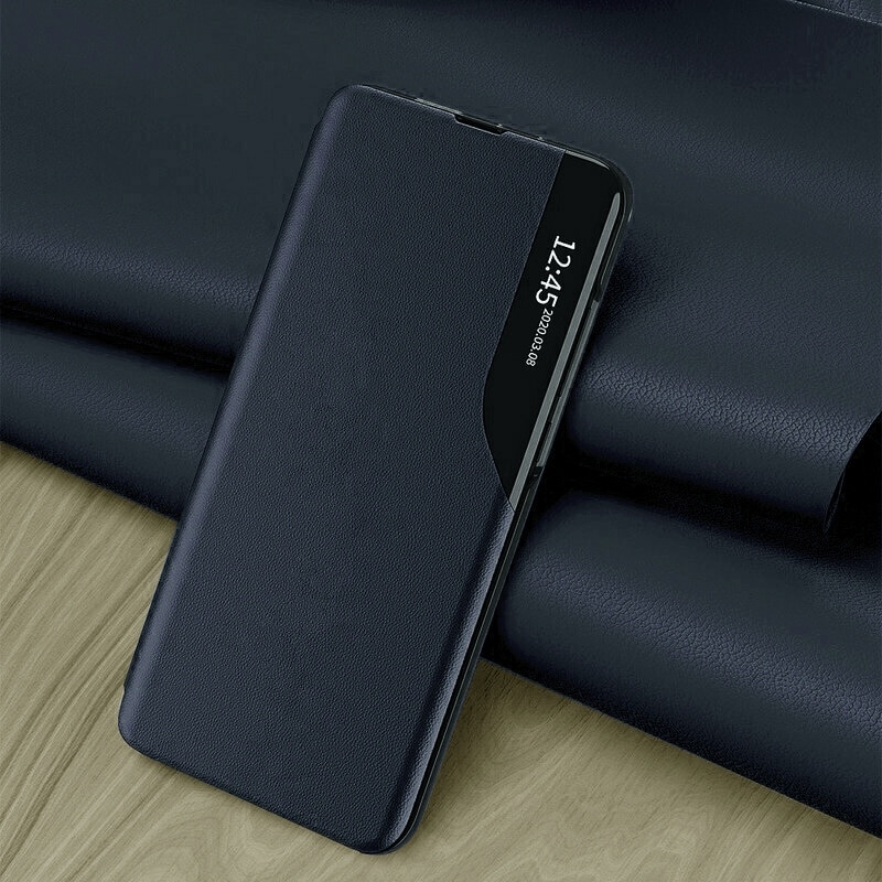 Husa pentru Samsung Galaxy A54, SKYDDAR INNOVATION, eFold, tip carte, set cu sticker, Albastru