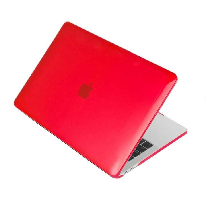 Carcasa de protectie, Compatibila cu Macbook Air 13" Touchbar, Ultra-Slim, Rosu Cristal