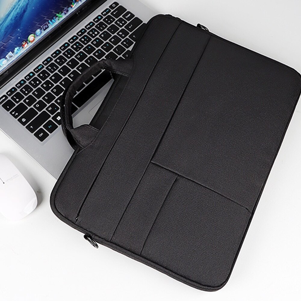 Geanta laptop AMRINUGL, 15.6 inch, impermeabila, cu multiple compartimente, neagra