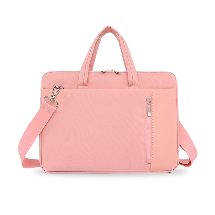 Geanta laptop AMRINUGL, 13.3-14 inch, waterproof, roz, 36x26x2.5cm