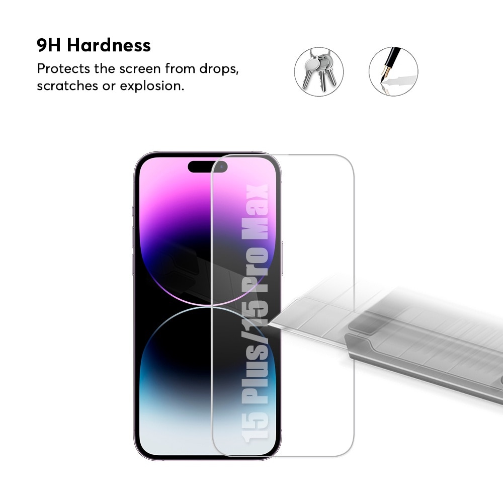 Folie sticla securizata pentru Iphone 15 Plus, 15 Pro Max, 16 Plus, Duritate 9H, JASFPTIP15PLUSMAX