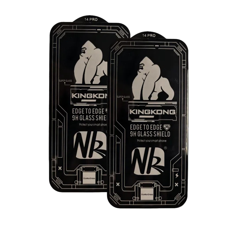 Set 2 folii protectie telefon, Kingkong, Sticla securizata, 9H, Pentru iPhone 14 Pro/15/16, Privacy