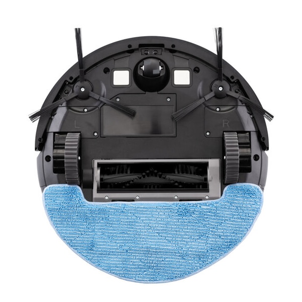 Robot aspirator cu mop ETA Aron 2512 90000, Wi-Fi, baterie Li-Ion 14.4 V, 300 ml, autoincarcare, navigare giroscopica, negru