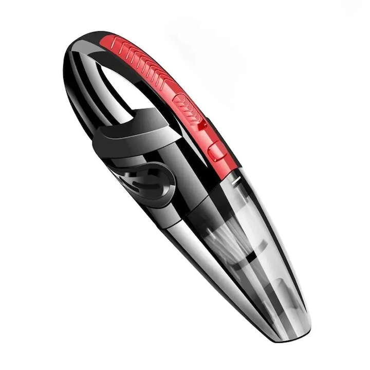 Aspirator portabil, putere de aspiratie 120W, design fara fir, rosu / negru, 7.2V