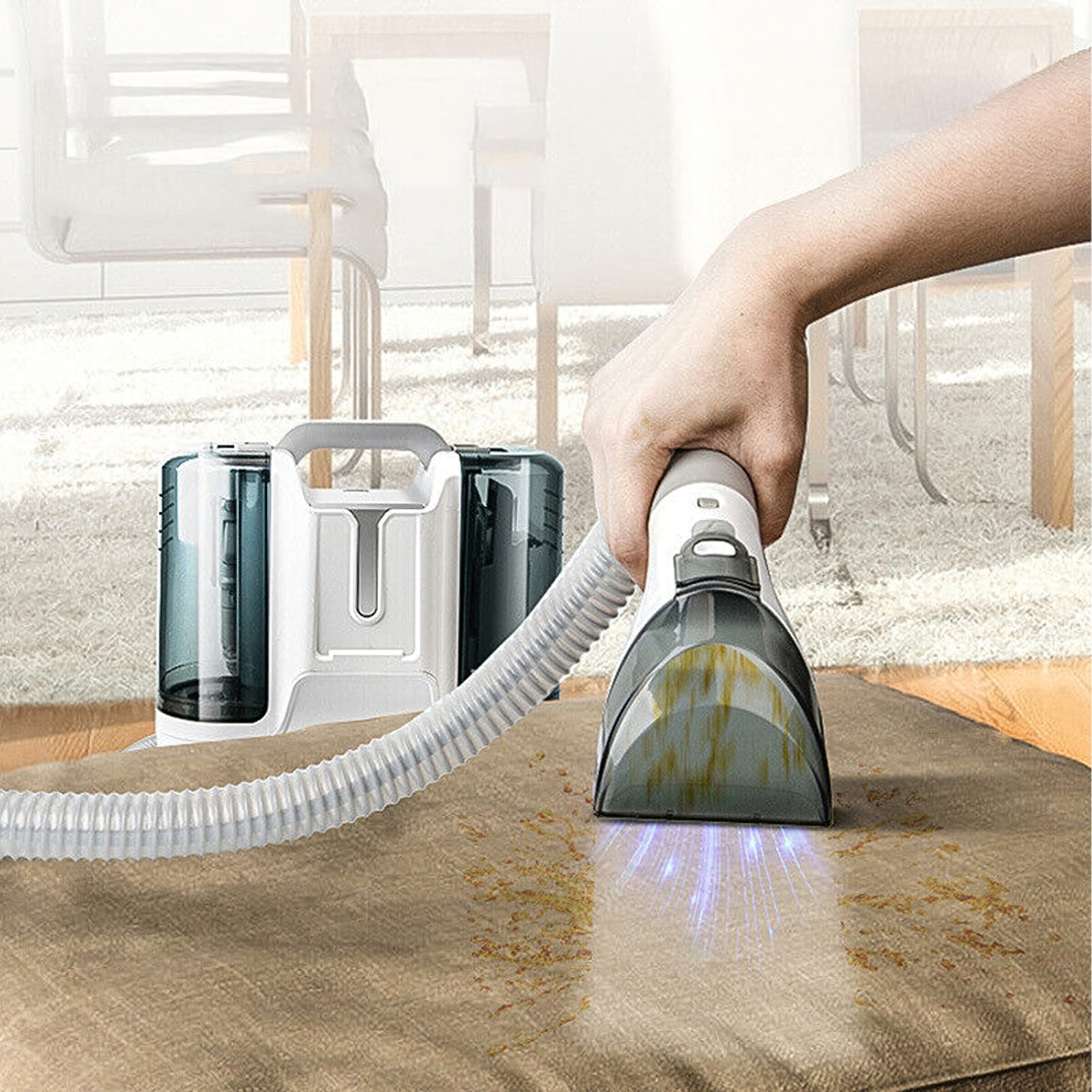 Aspirator portabil pentru covoare si tapiterie 450W VarioShop®, putere de aspirare 11 kPa, rezervor dublu, perii universale, ideal pentru curatarea casei si a masinii