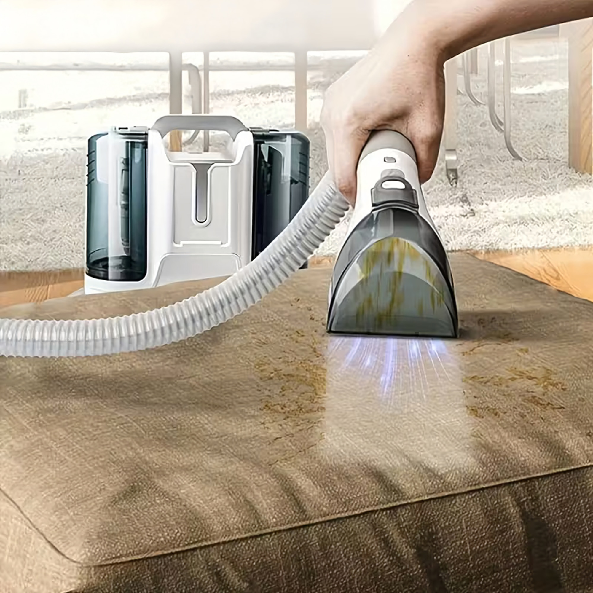 Aspirator portabil pentru covoare si tapiterie 450W VarioShop®, putere de aspirare 11 kPa, rezervor dublu, perii universale, ideal pentru curatarea casei si a masinii