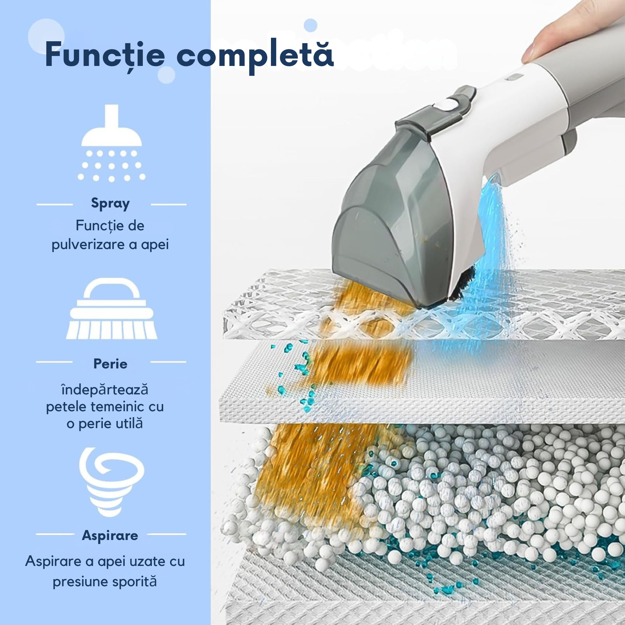 Aspirator portabil pentru covoare si tapiterie 450W VarioShop®, putere de aspirare 11 kPa, rezervor dublu, perii universale, ideal pentru curatarea casei si a masinii