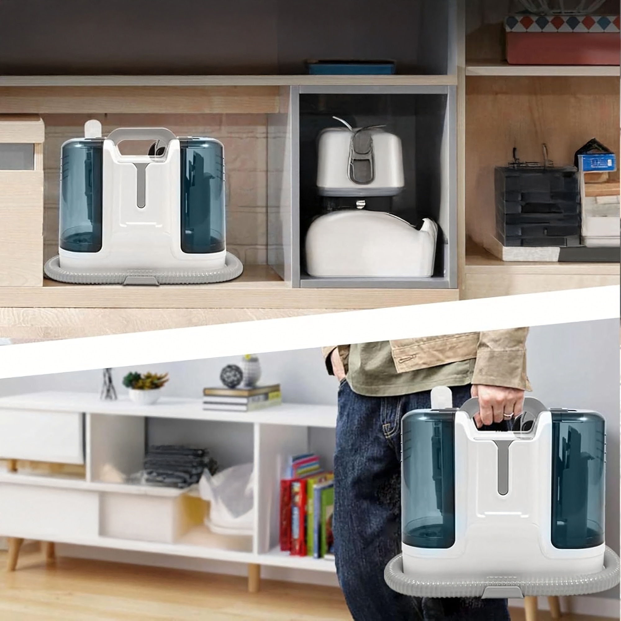Aspirator portabil pentru covoare si tapiterie 450W VarioShop®, putere de aspirare 11 kPa, rezervor dublu, perii universale, ideal pentru curatarea casei si a masinii