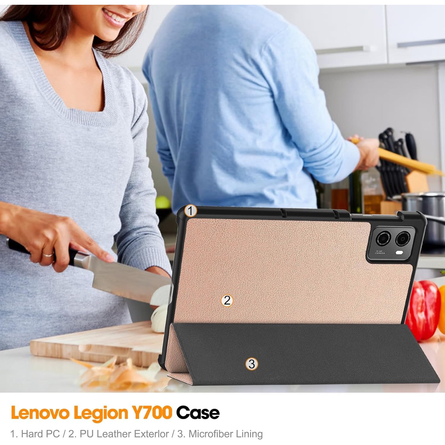 Husa pentru Lenovo Legion Tab Gen 3 2025 8.8 inch tip stand functie sleep/wake-up si inchidere magnetica, protectie 360 - roz