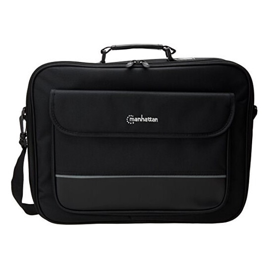 Geanta laptop 17", Manhattan, neagra, curea de umar