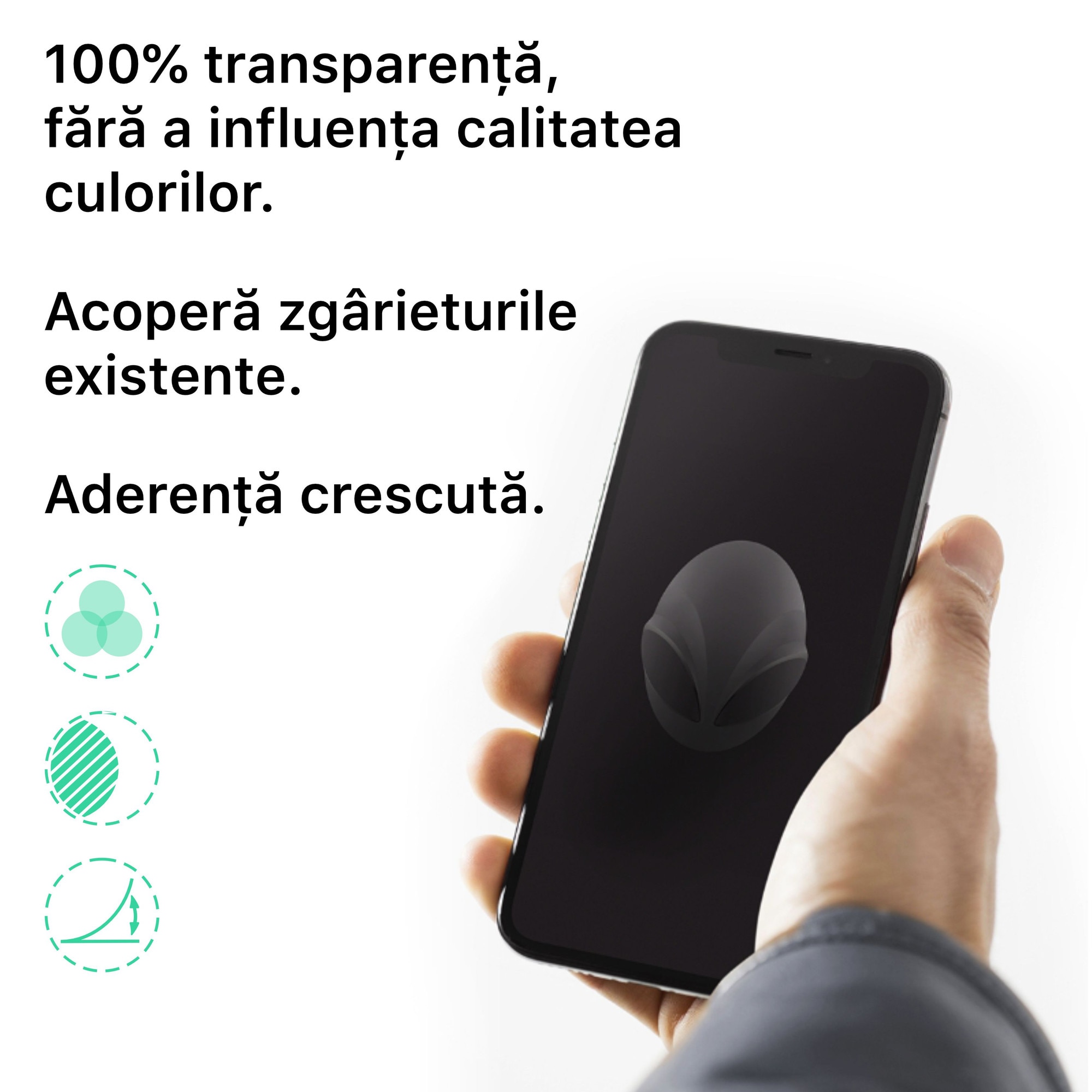Folie protectie pentru Apple iPhone 17, acoperire ecran compatibil cu husa, Alien Surface