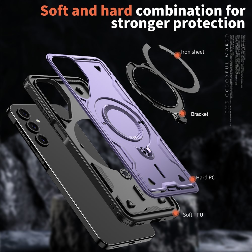 Husa military armour cu inel metalic, ALC MOBILE, compatibila cu Samsung Galaxy A56, Mov