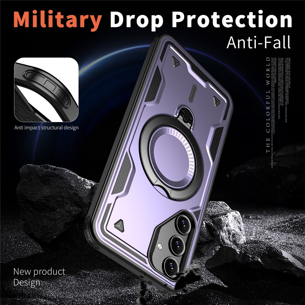 Husa military armour cu inel metalic, ALC MOBILE, compatibila cu Samsung Galaxy A56, Mov