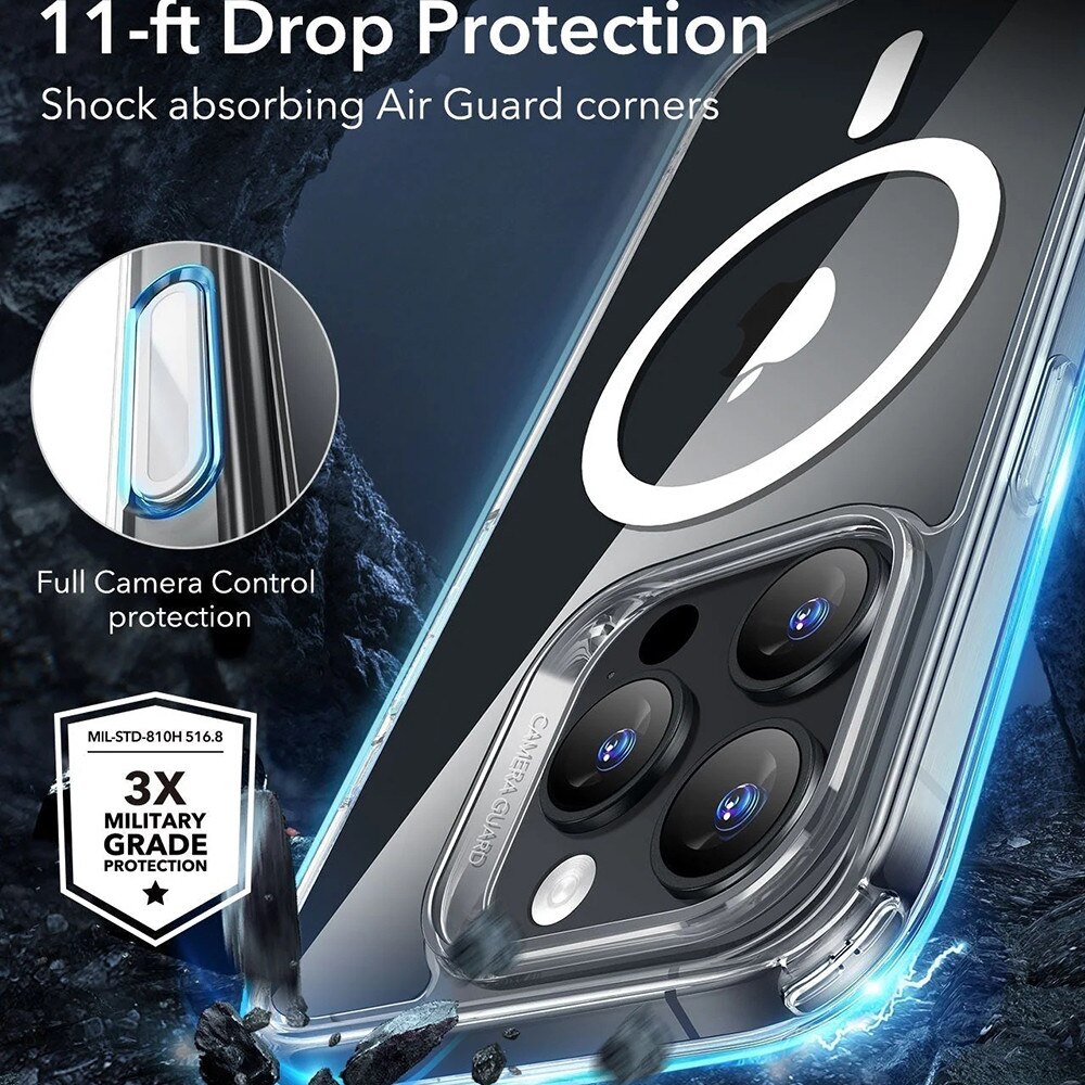 Husa premium pentru iPhone 16 Pro Max compatibila MagSafe ESR - Classic Hybrid HaloLock - Transparent