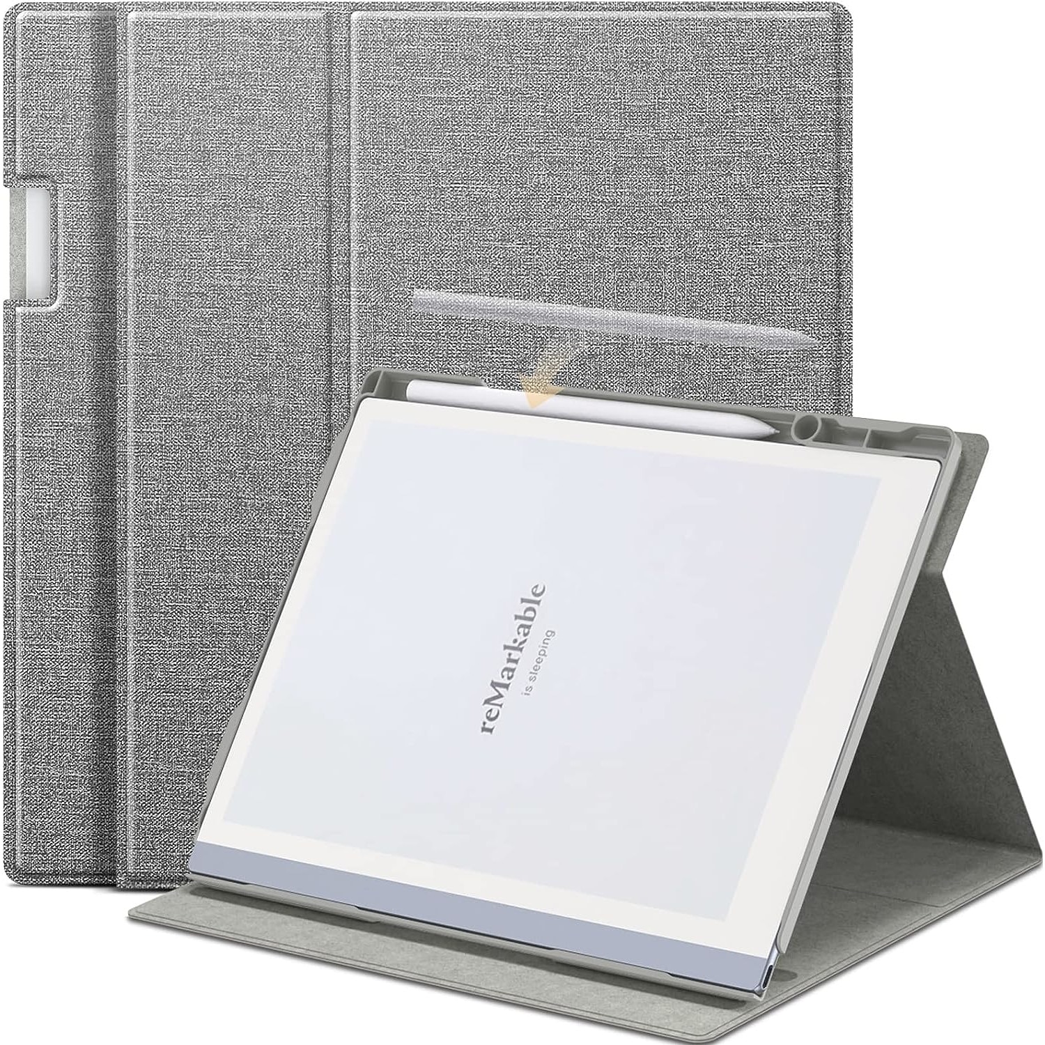 Husa compatibila reMarkable 2, permite rotatie completa 360 grade, gri