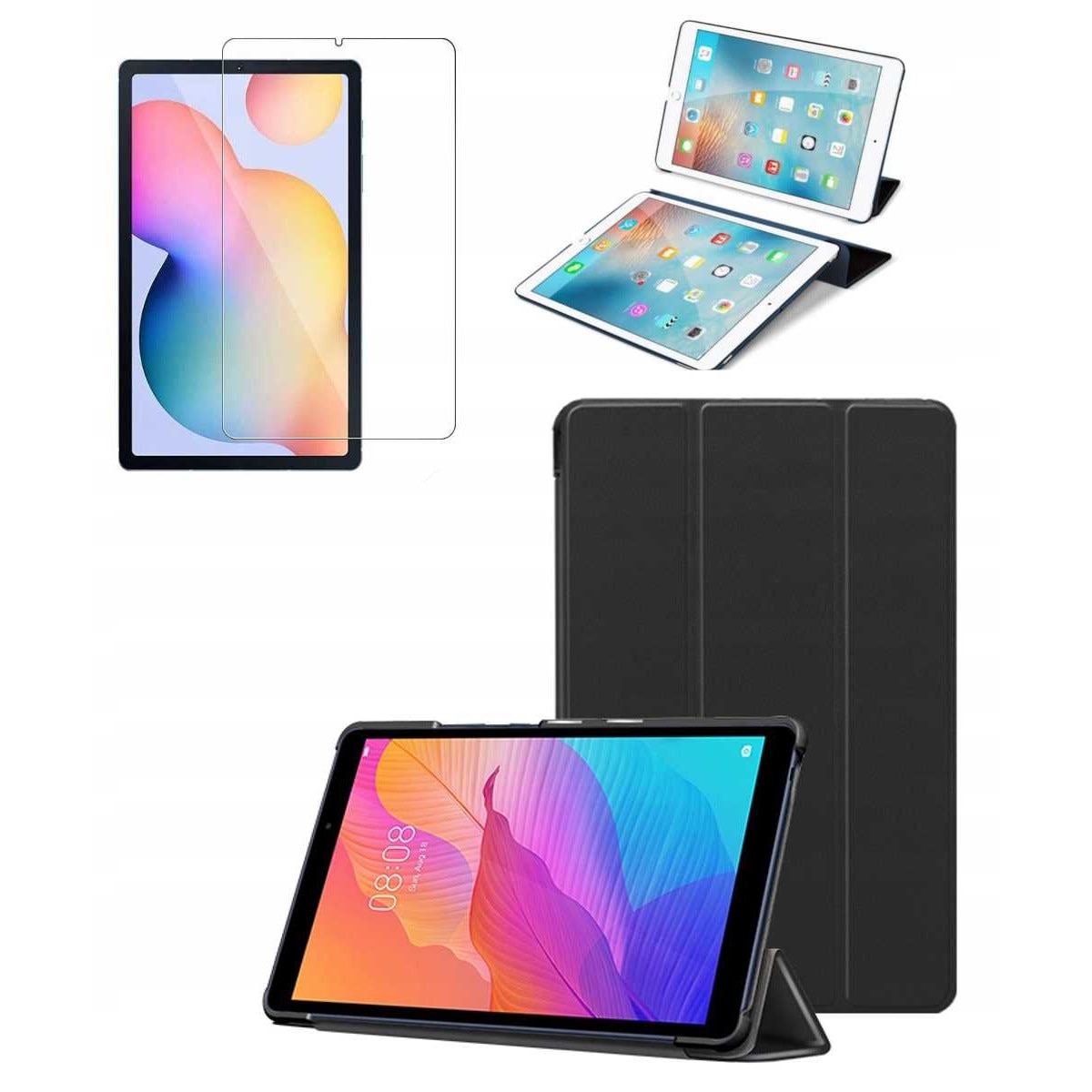 Set husa compatibila Huawei Matepad T10 / T10S, Folie de protectie, 10.1", Negru
