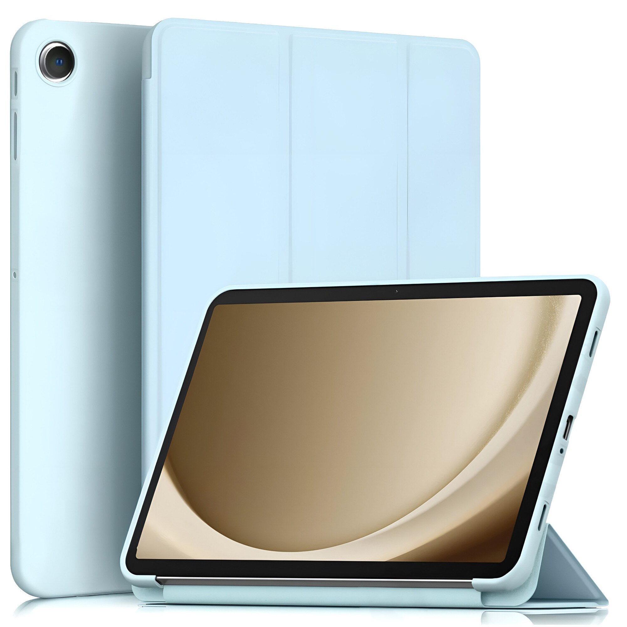 Etui Tri-fold pentru tableta Samsung Galaxy Tab A11+, protectie 360, albastru