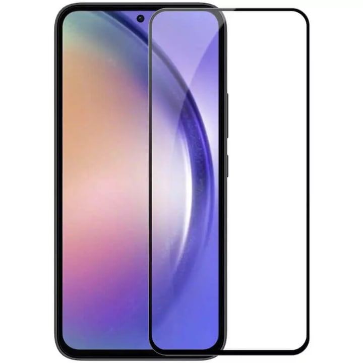 Folie de sticla, Compatibila cu Samsung Galaxy A54, Rezistenta la socuri, Negru