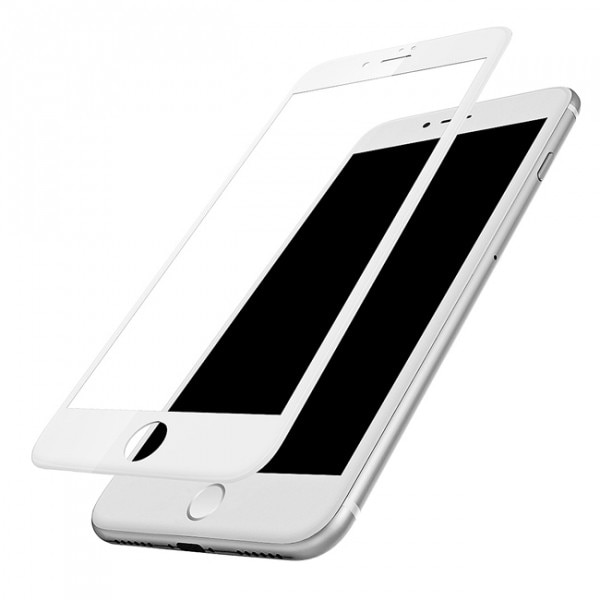 Folie protectie ecran din sticla curbata iPhone 8 / iPhone 7 pentru tot ecranul (Full Cover) curbata 3D, Alba