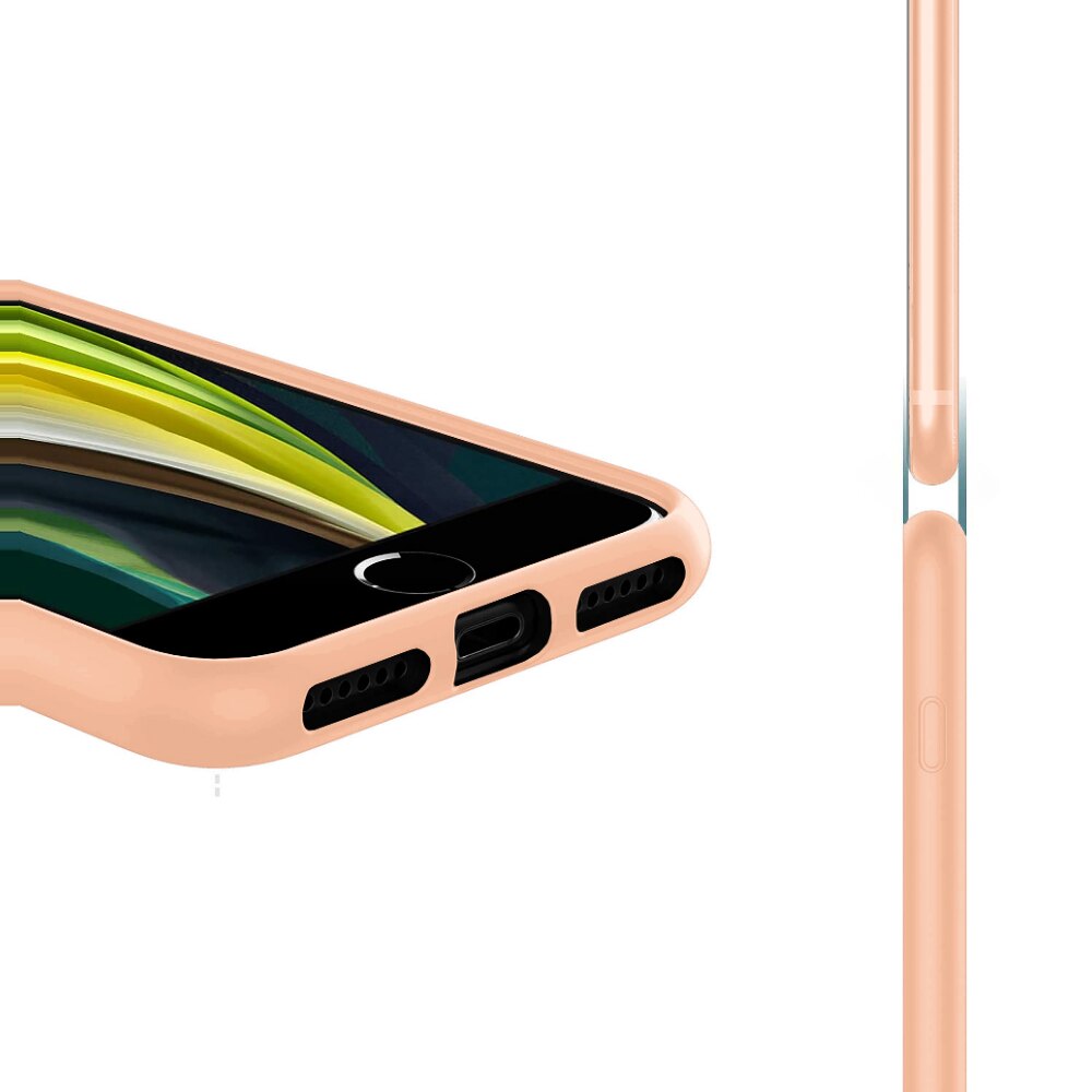 Husa CASEY STUDIOS™ pentru Apple iPhone 7 Plus / 8 Plus, Soft Silicone Premium, Microfibra in Interior, Pink Sand, de Protectie, Ultra Slim, pentru Incarcare Wireless, Margini Ridicate pentru Protectia Ecranului si a Camerelor