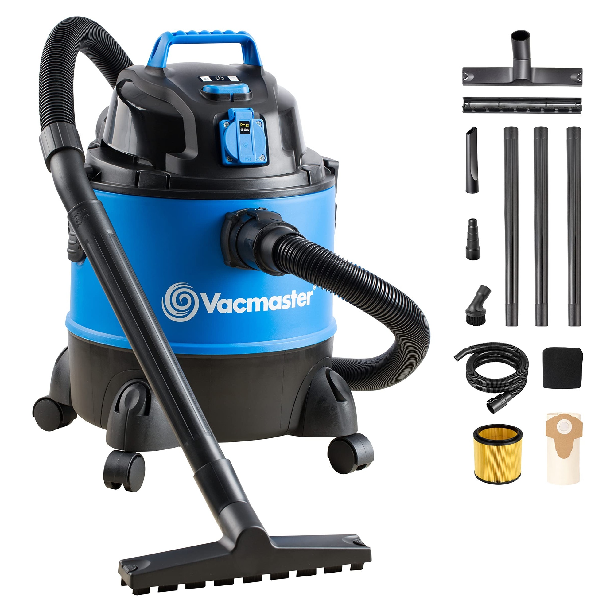Aspirator Umed-Uscat Vacmaster Vq1220Pfc Aspirator Industrial Multifunctional Pentru Casa, Garaj, Masina, Inclusiv Filtru Cu Cartus, Sac De Filtru Din Fleece 1250W 20L